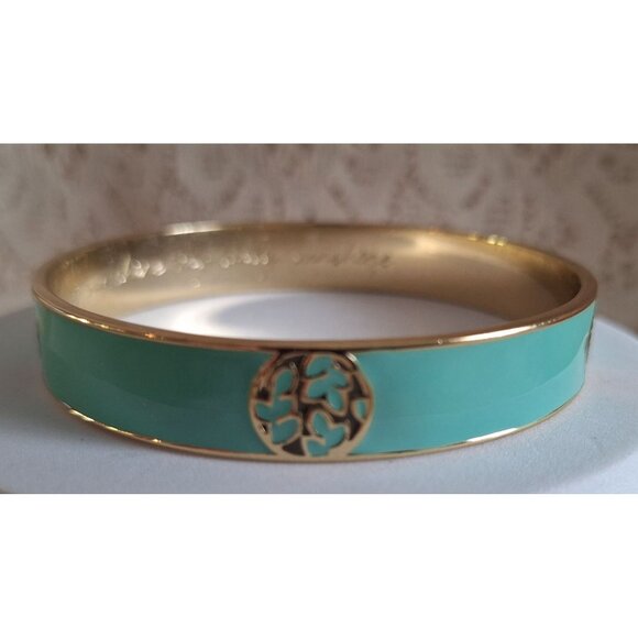 Vera Bradley "You Are My Sunshine" Gold & Turquoise Enamel Bangle Bracelet - Picture 7 of 11